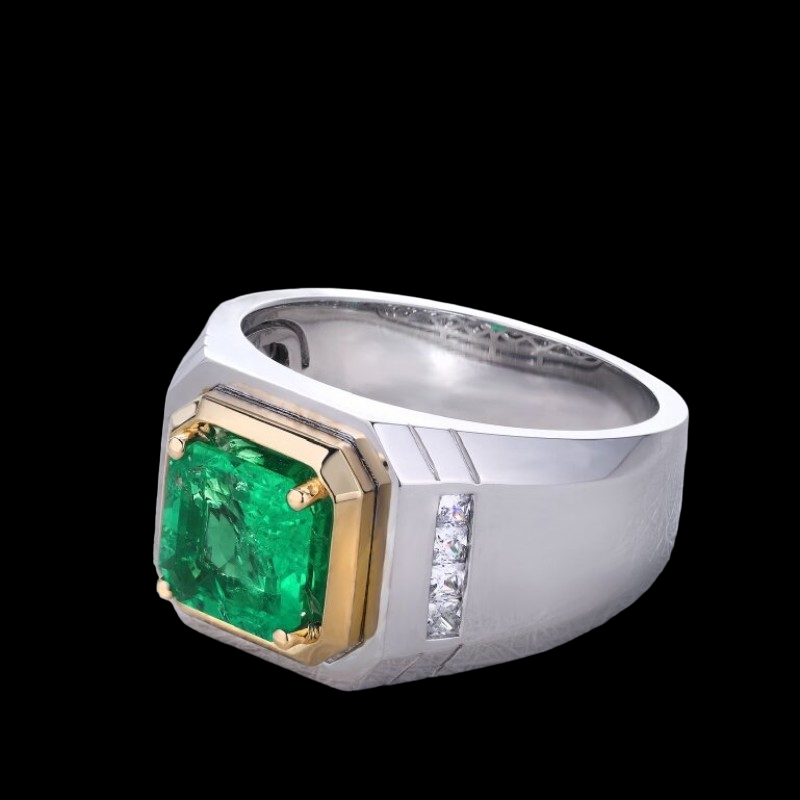 Sierra 3.31 ct Emerald Prong Ring for Mens