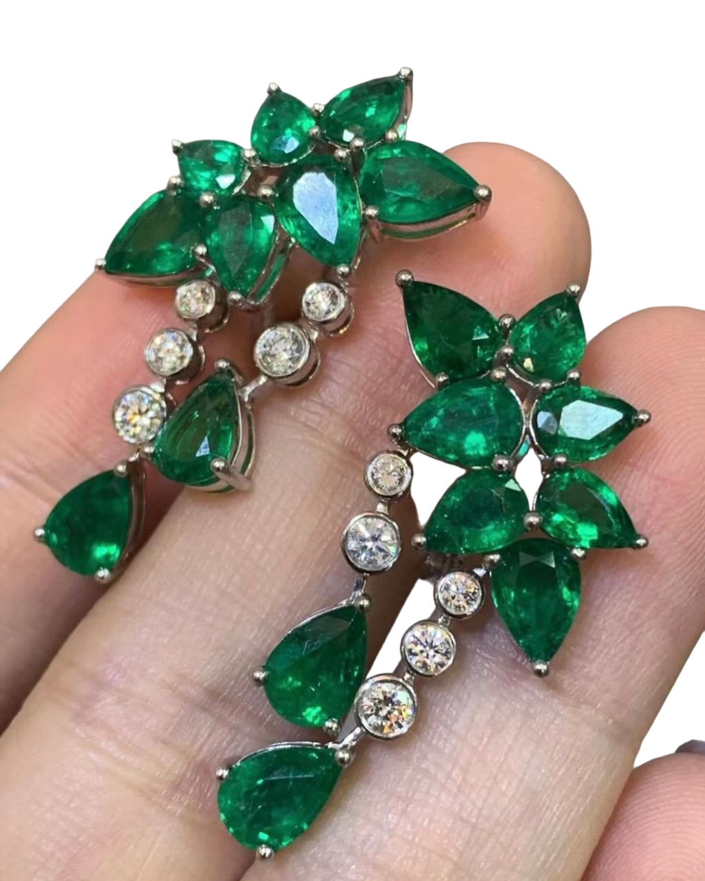 Sierra Floral Emerald Pair Earrings