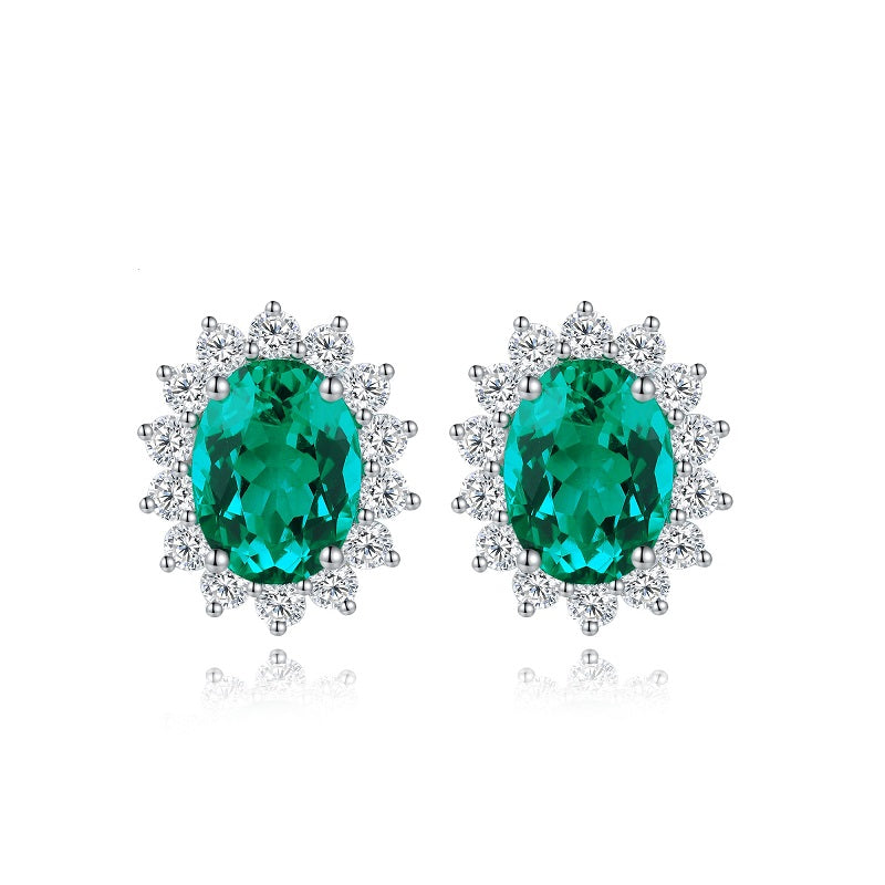 Sierra Oval Cut Emerald Studs