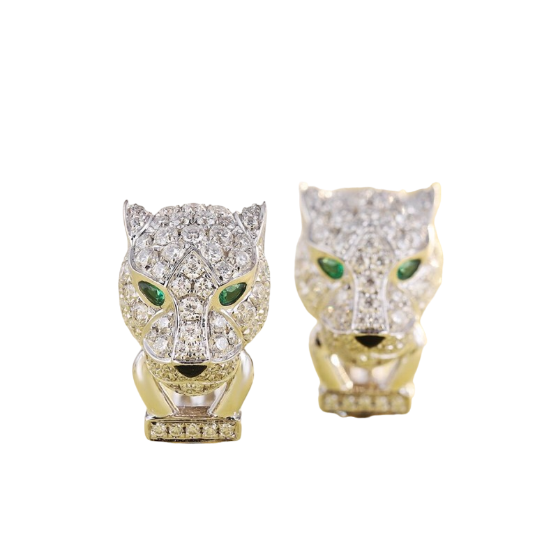Sierra Leopard Head Earrings