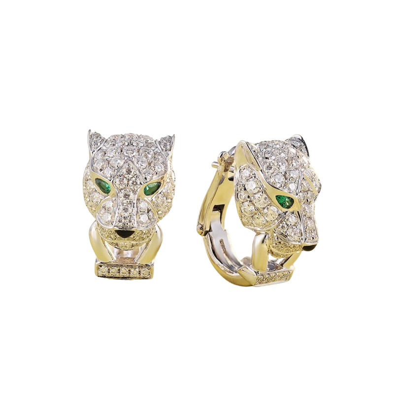 Sierra Leopard Head Earrings