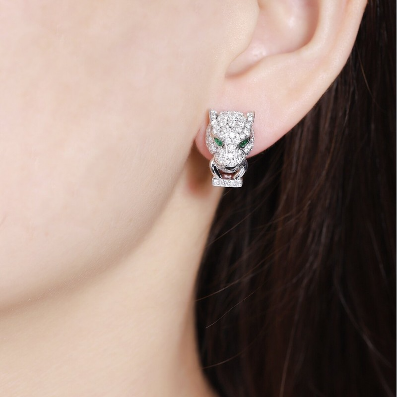 Sierra Leopard Head Earrings