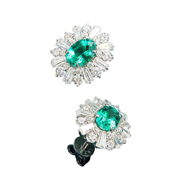 Sierra 1.45ct Halo Emerald Studs