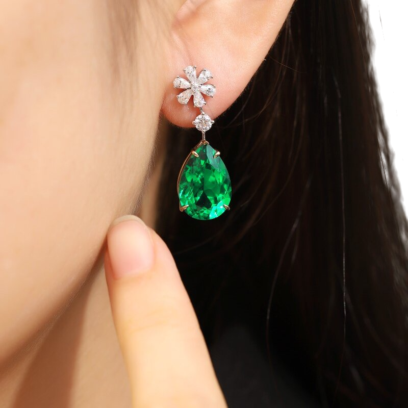 Sierra 10.98 Floral Pear Cut Drop Earrings