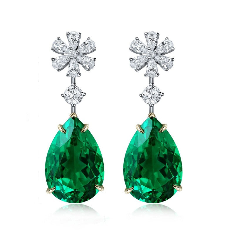 Sierra 10.98 Floral Pear Cut Drop Earrings