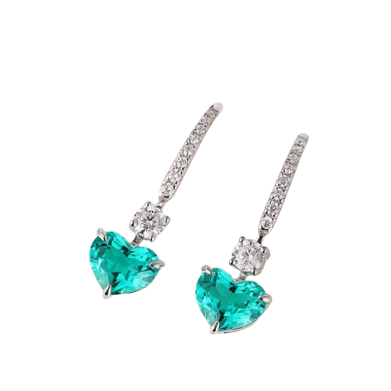 Sierra 2.38 Emerald Heartshape Earrings