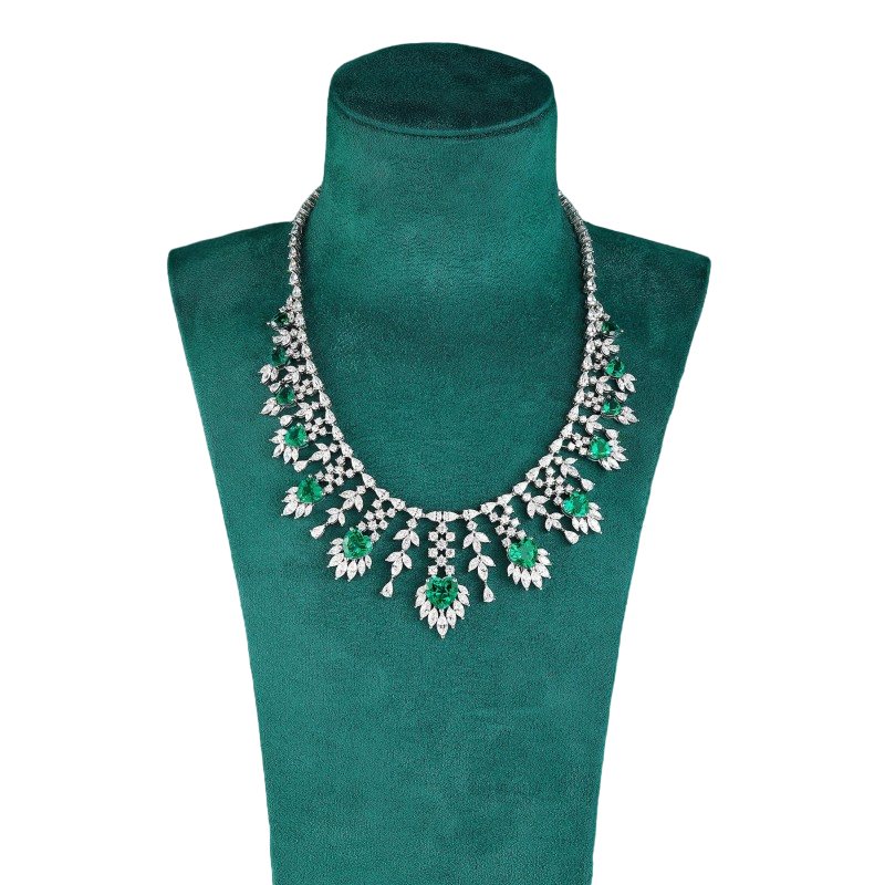 Sierra Exquisite Bridal Emerald Necklace for her