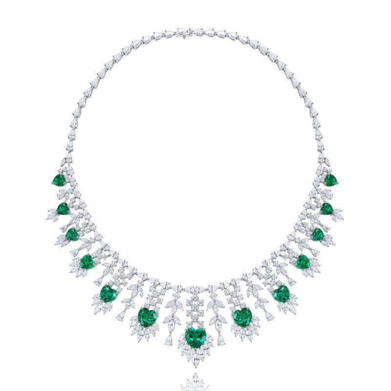 Sierra Exquisite Bridal Emerald Necklace for her