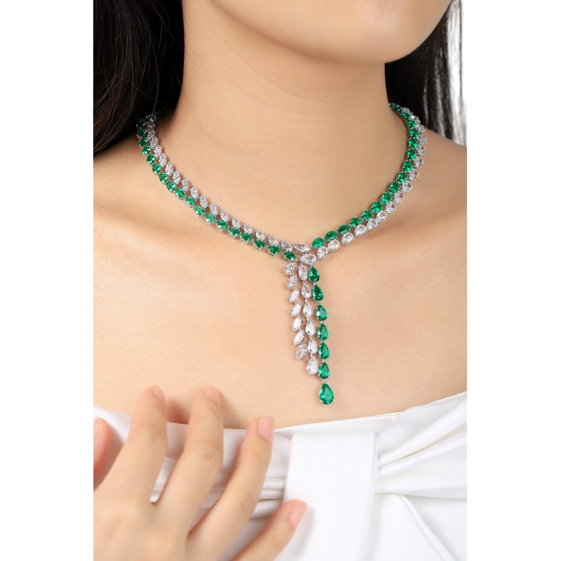 Sierra Tye Knot Emerald Necklace