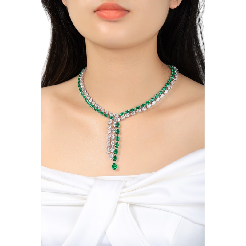 Sierra Tye Knot Emerald Necklace