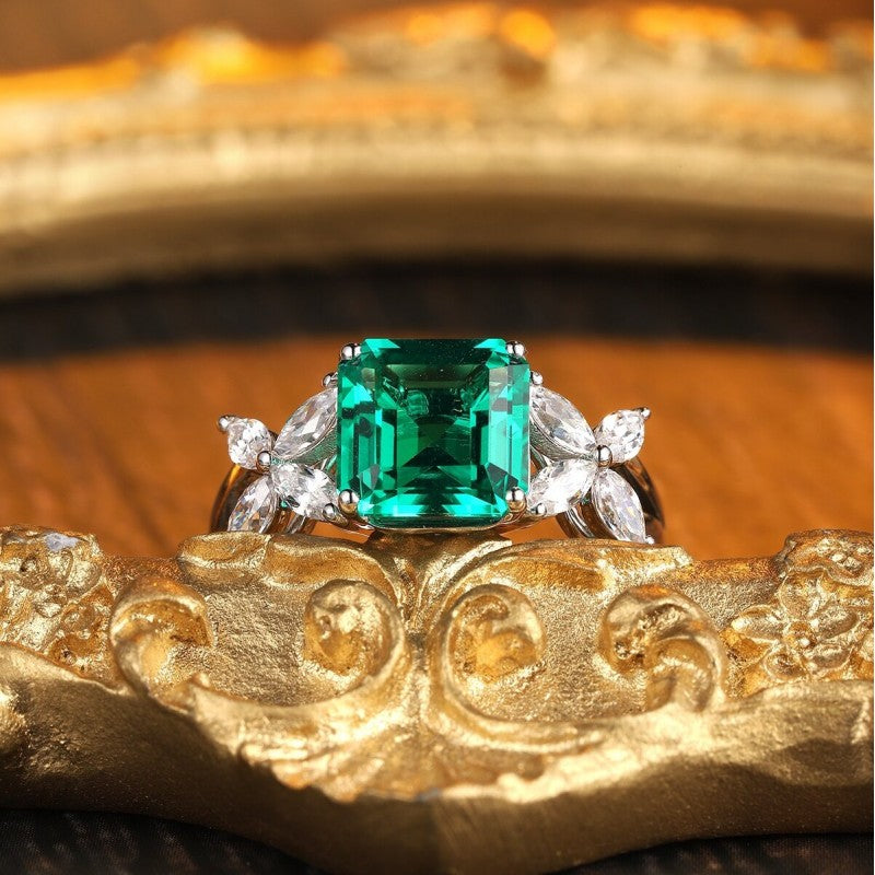 Sierra Leaf Emerald Ring