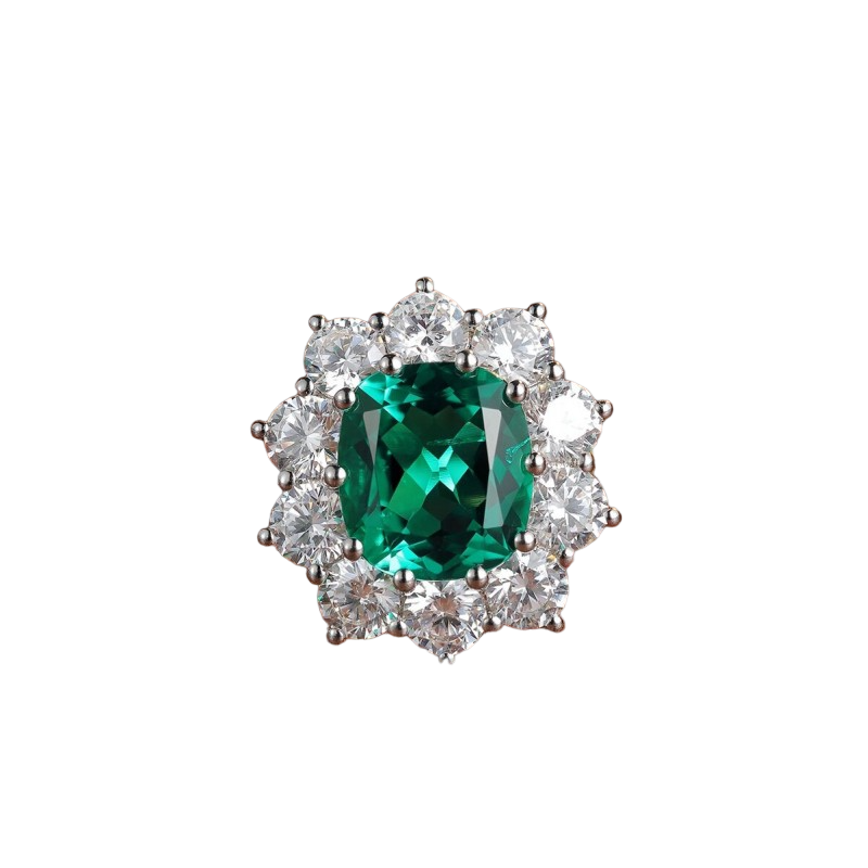 Sierra 2.40 Emerald Halo Ring