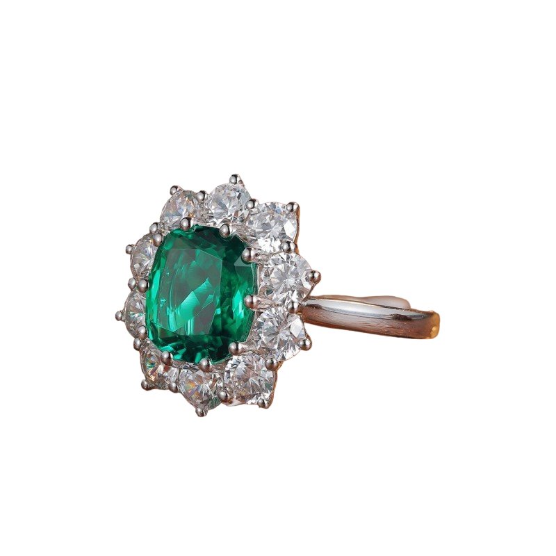 Sierra 2.40 Emerald Halo Ring