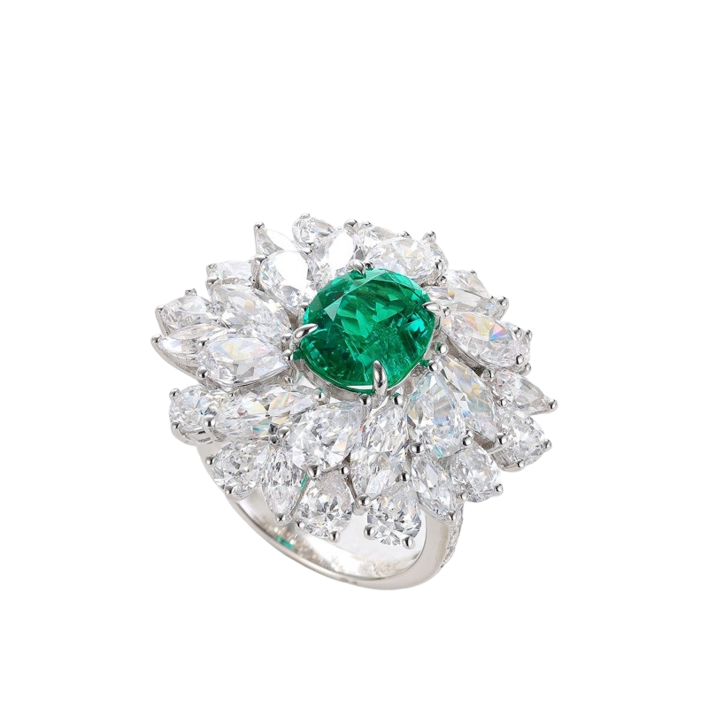 Sierra 2.45 Emerald Art Deco Ring