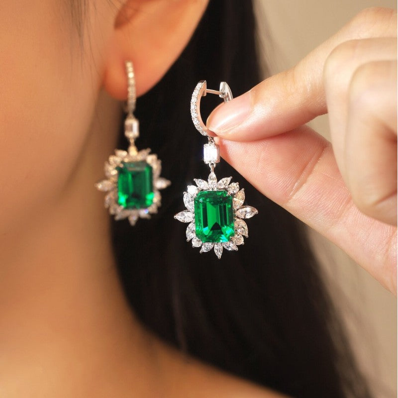 Sierra 4.80 cts Crownleaf Emeralds Earrings