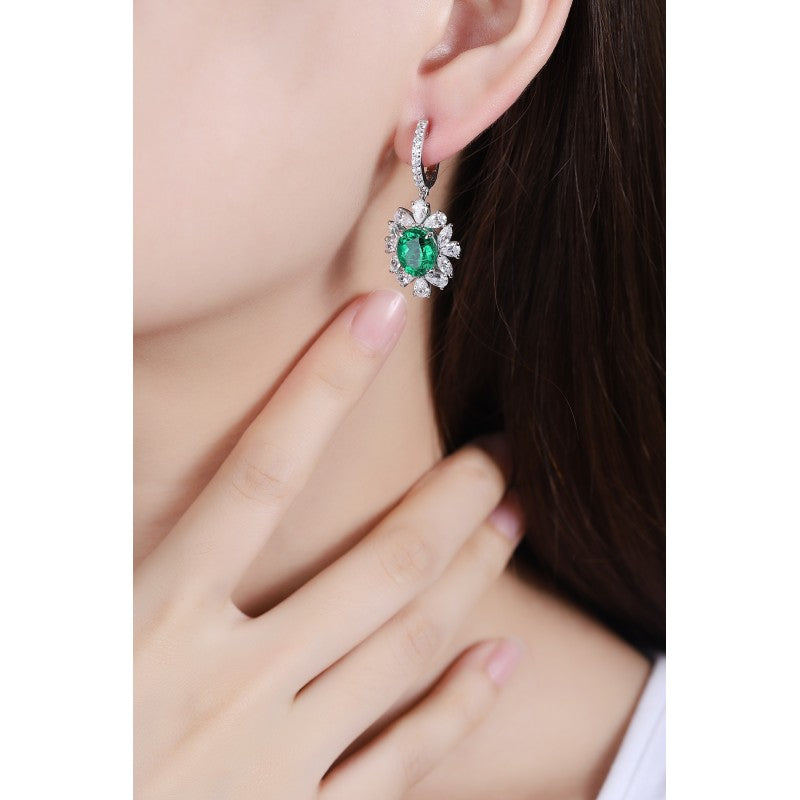 Sierra 5.22 cts Celeste Flora Drop Earrings