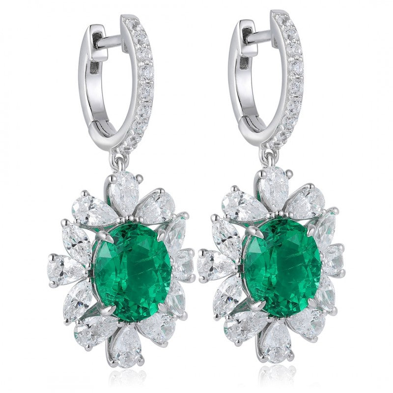 Sierra 5.22 cts Celeste Flora Drop Earrings