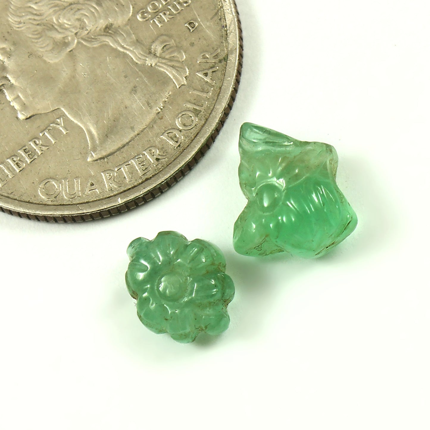 Natural Emerald Carving Pair ct. 4.62