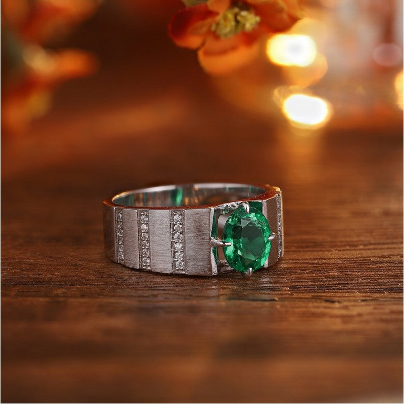 Sierra 1.6 cts Oval Cu Emerald Stairs Ring