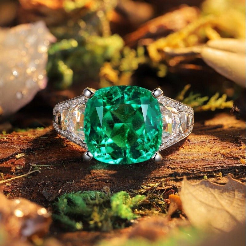 Sierra Imperial Grace Cushion-Cut Emerald Ring