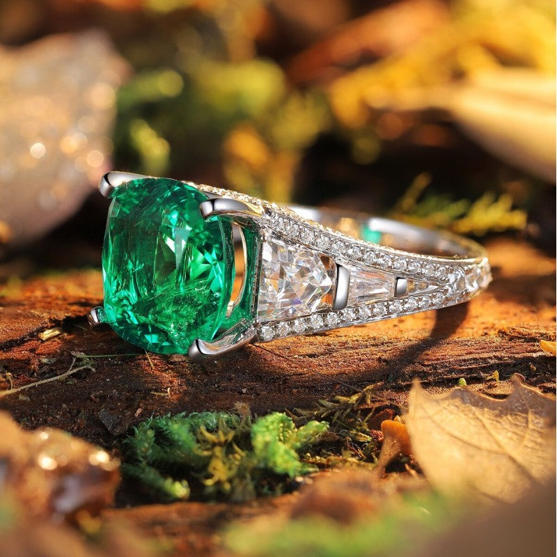 Sierra Imperial Grace Cushion-Cut Emerald Ring