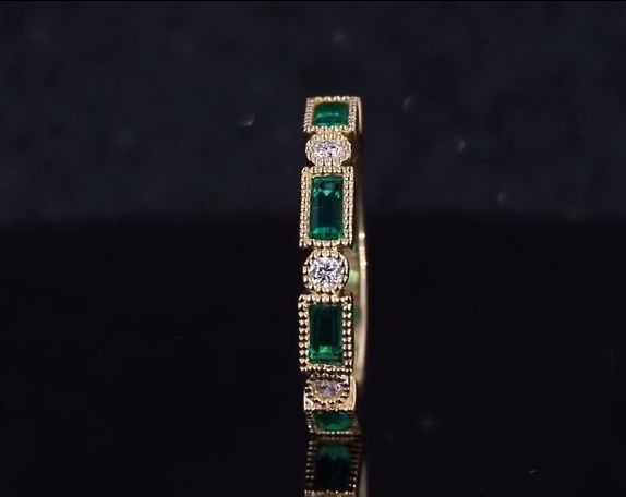 Sierra Baguette Half Eternity Band Ring