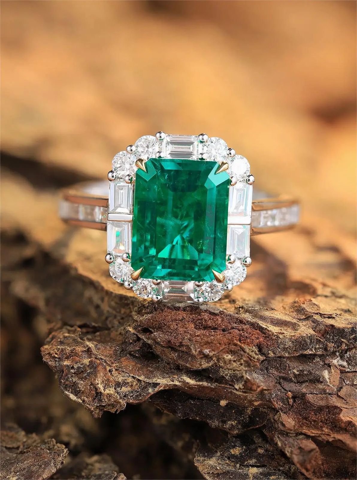 Sierra Emerald Cut 3.50 Fairytale Band Ring