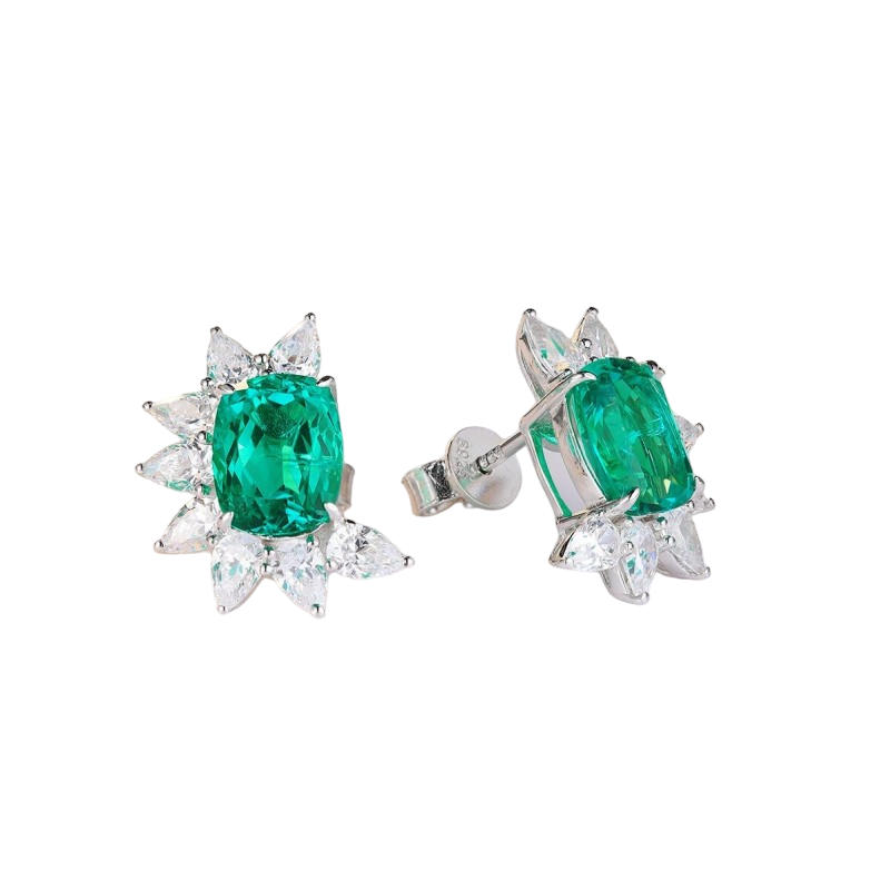 Sierra Oval Cut 4.066 ct Emerald Studs