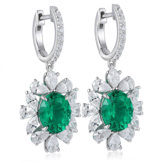 Sierra 5.22 cts Celeste Flora Drop Earrings