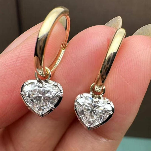 Sierra Golden Heart Lab Diamond Drop Hoops