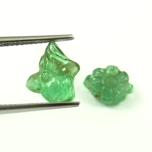 Natural Emerald Carving Pair ct. 4.62