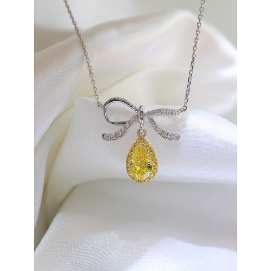 Sierra Soleil Bow Fancy Yellow Diamond Pendant