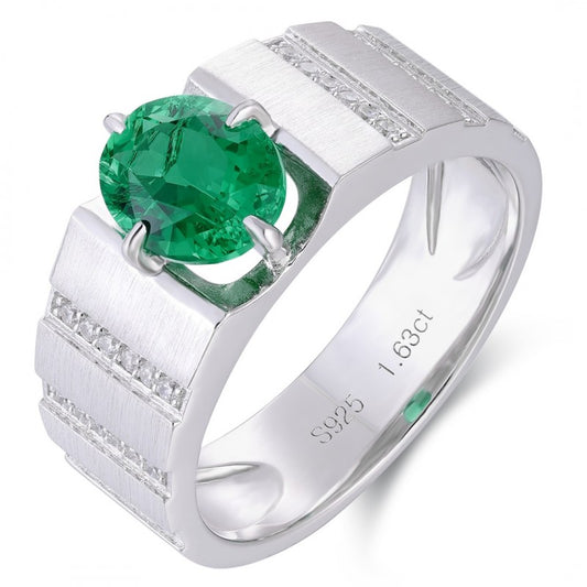 Sierra 1.6 cts Oval Cu Emerald Stairs Ring