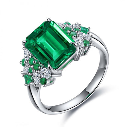 Sierra Rain in Forest Emerald Cut 3 cts Ring for her