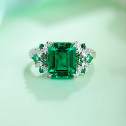 Sierra Rain in Forest Emerald Cut 3 cts Ring for her