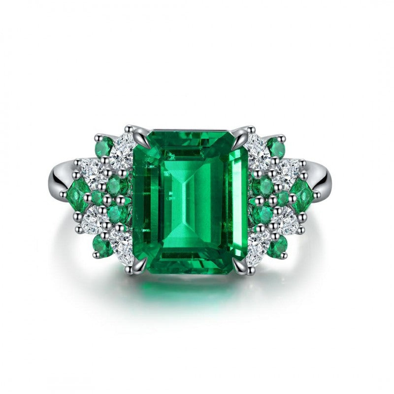 Sierra Rain in Forest Emerald Cut 3 cts Ring for her