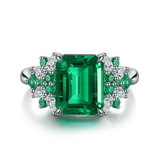 Sierra Rain in Forest Emerald Cut 3 cts Ring for her