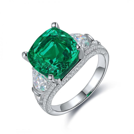 Sierra Imperial Grace Cushion-Cut Emerald Ring